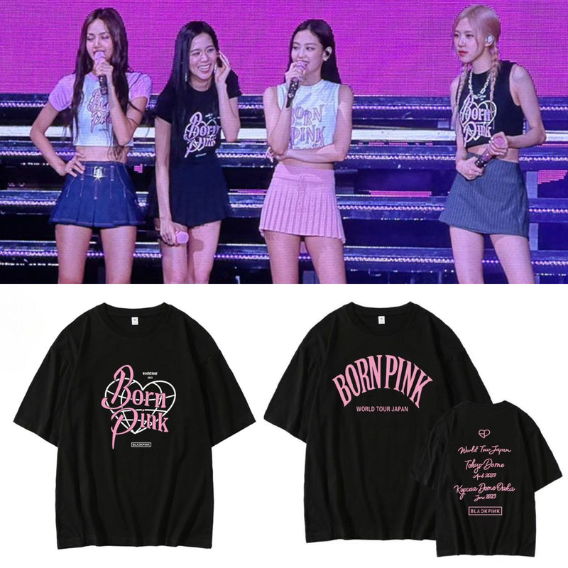 BLACKPINK BORN PINK 100% COTTON T-SHIRTS (black and white)