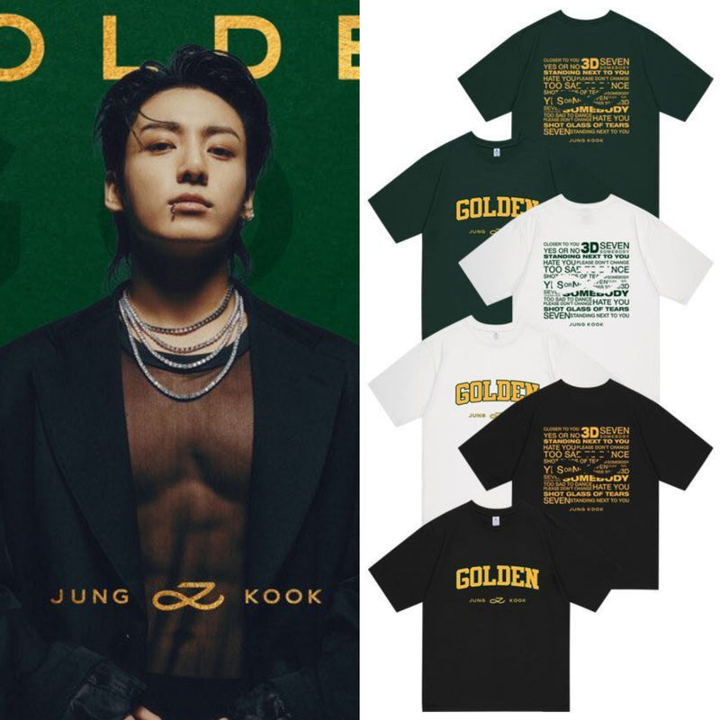 CAMISETA JUNGKOOK DORADA 100% ALGODÓN (varios colores)