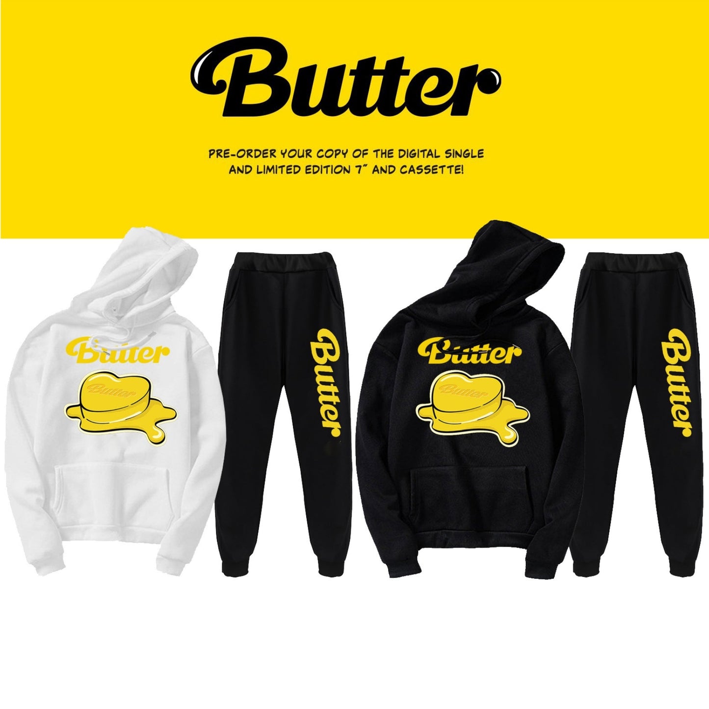 BTS BUTTER SWEATSHIRT AND PANTS SET