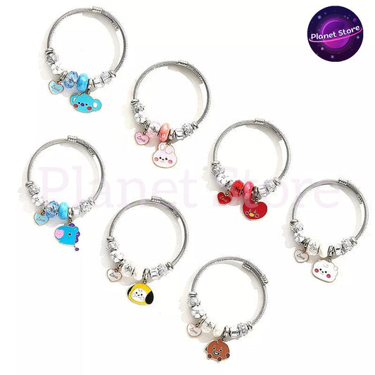 PULSEIRA DE BERLOQUES BT21/BTS AÇO INOXIDÁVEL (todos os personagens)