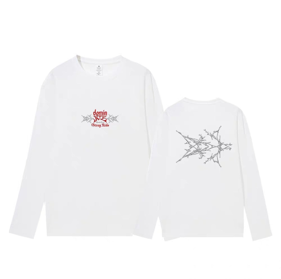 STRAY KIDS LONG SLEEVE SHIRTS 100% COTTON (2 models/black and white)