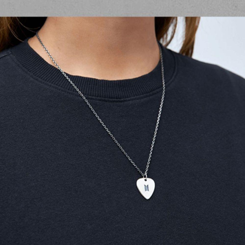 BTS - SUGA SILVER GUITAR NECKLACE STAINLESS STEEL