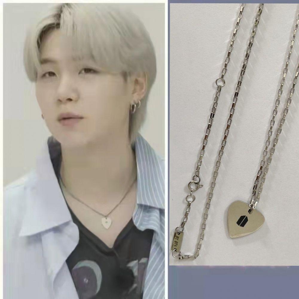 BTS - SUGA SILVER GUITAR NECKLACE STAINLESS STEEL