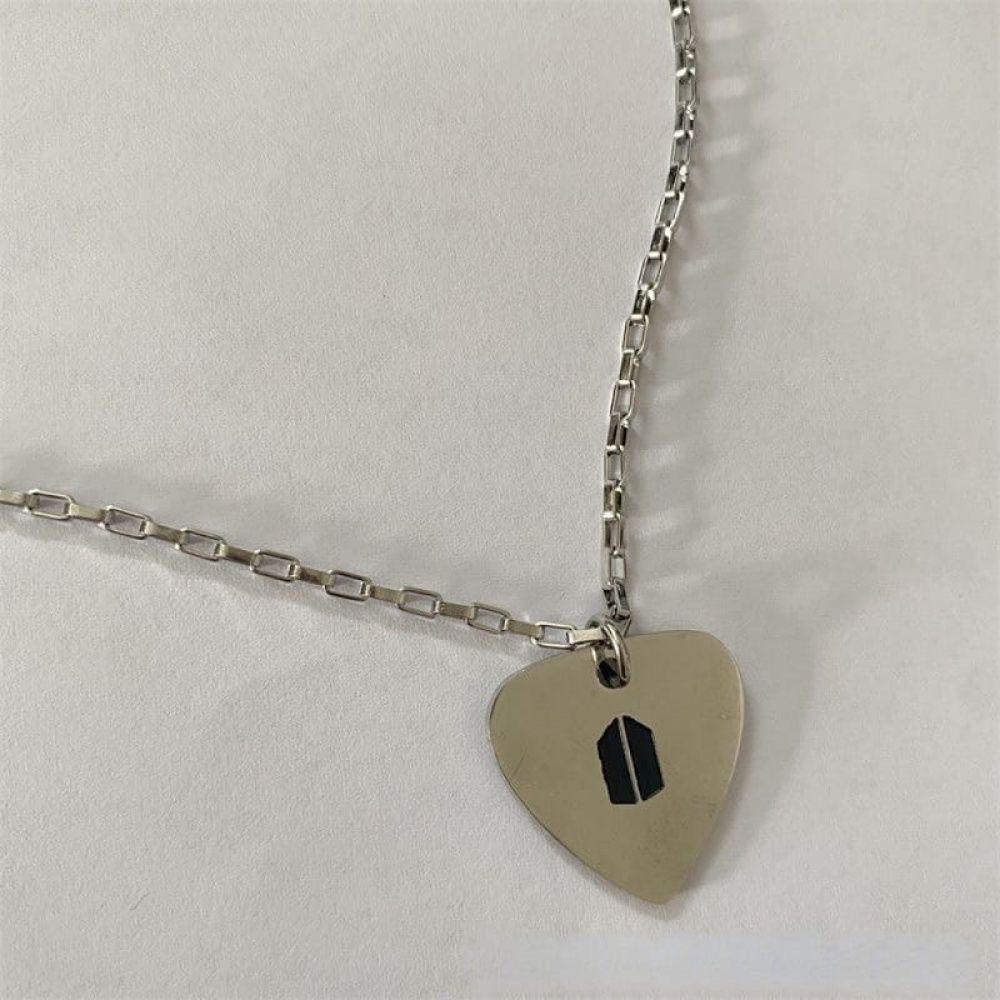 BTS - SUGA SILVER GUITAR NECKLACE STAINLESS STEEL