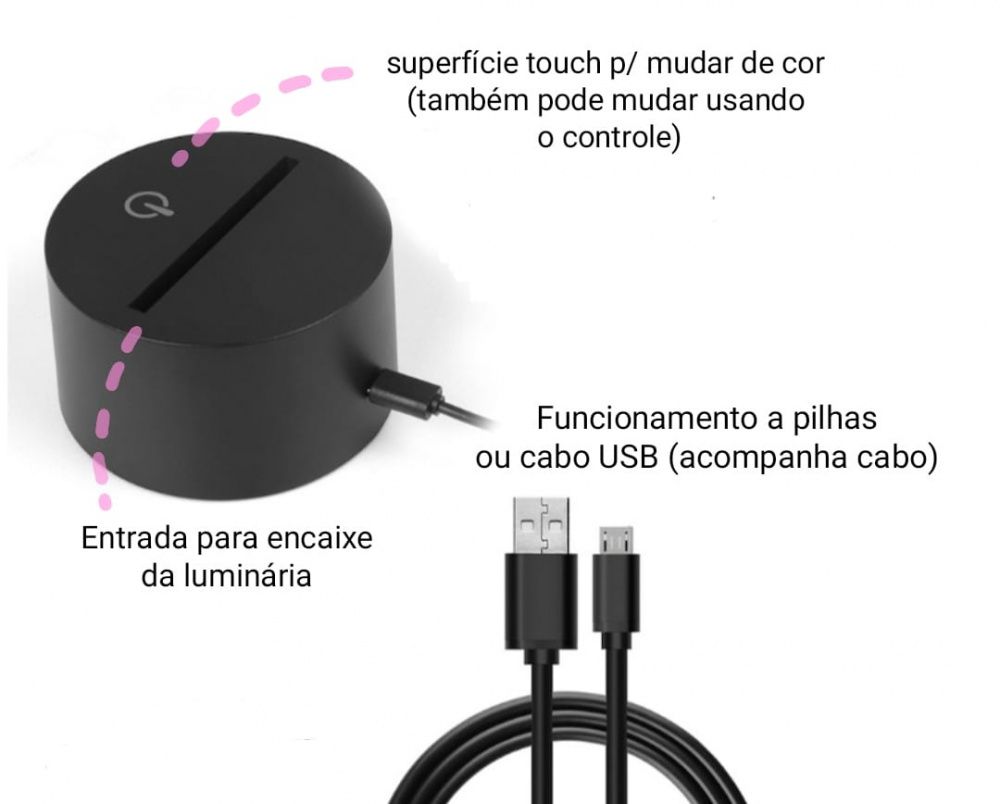 LUMINÁRIA BTS TINY TAN LED MUDA DE COR (16 CORES) C/ CONTROLE REMOTO