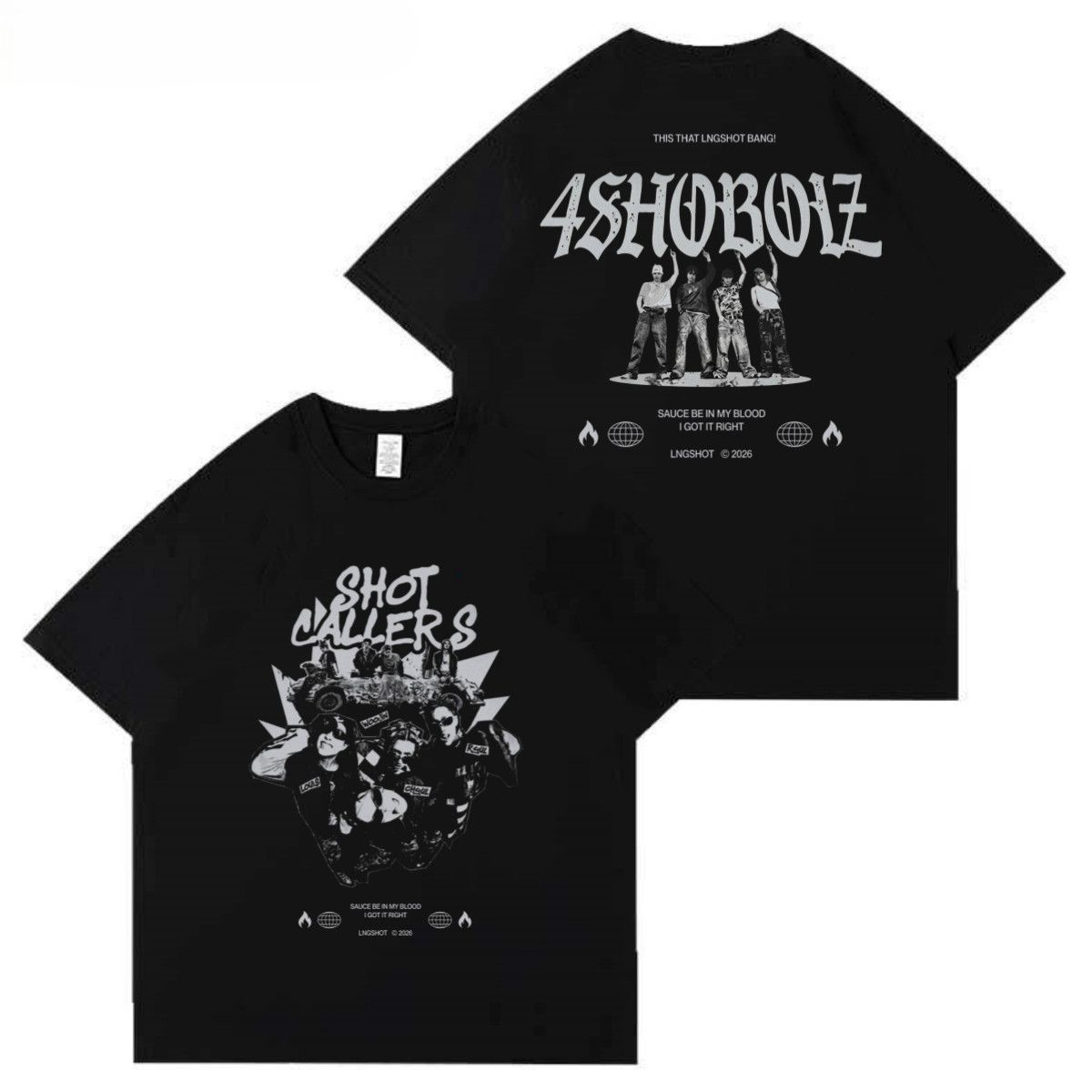 LNGSHOT T SHIRT 4SHOBOIZ Shot Callers AY WHAT'S GOOD  100% COTTON