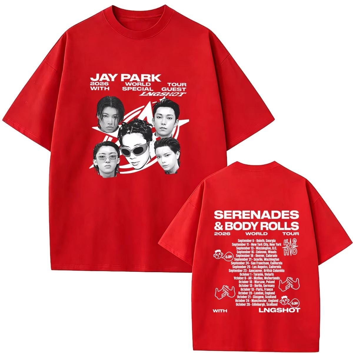 JAY PARK LNGSHOT SERENADES & BODY ROLLS T-SHIRTS 100% COTTON