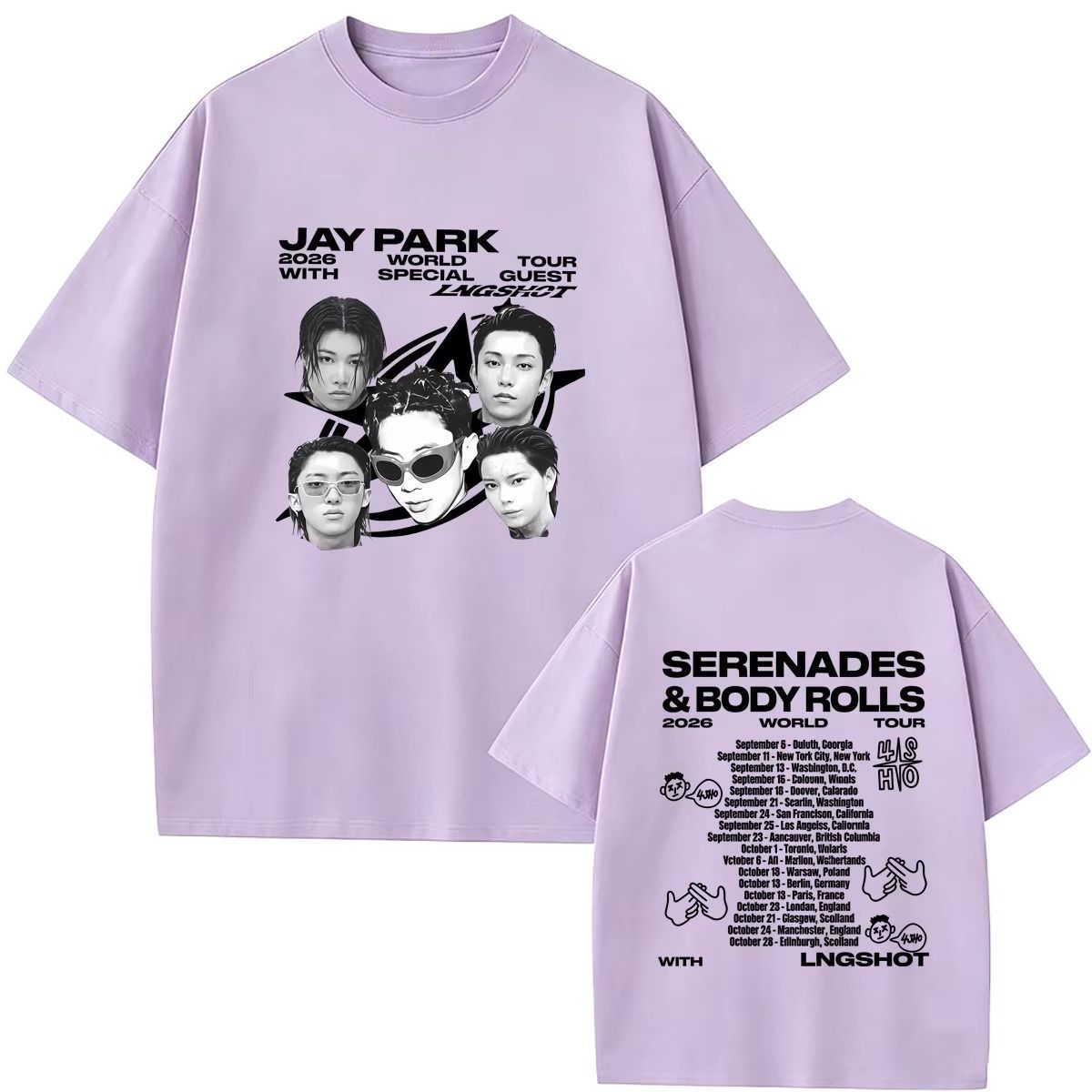 JAY PARK LNGSHOT SERENADES & BODY ROLLS T-SHIRTS 100% COTTON