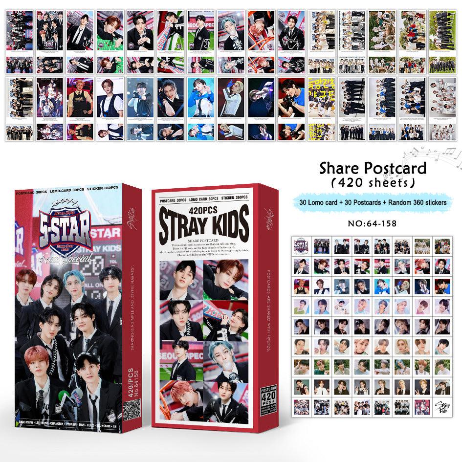 PHOTOCARDS STRAY KIDS 420 PCS (30 PHOTOCARDS + 30 POSTCARDS +360 STICKERS)