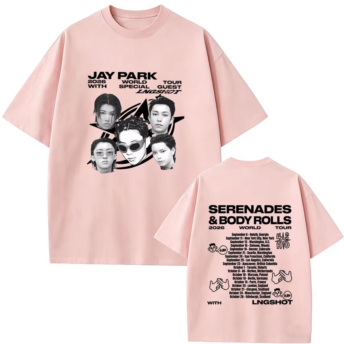 JAY PARK LNGSHOT SERENADES & BODY ROLLS T-SHIRTS 100% COTTON
