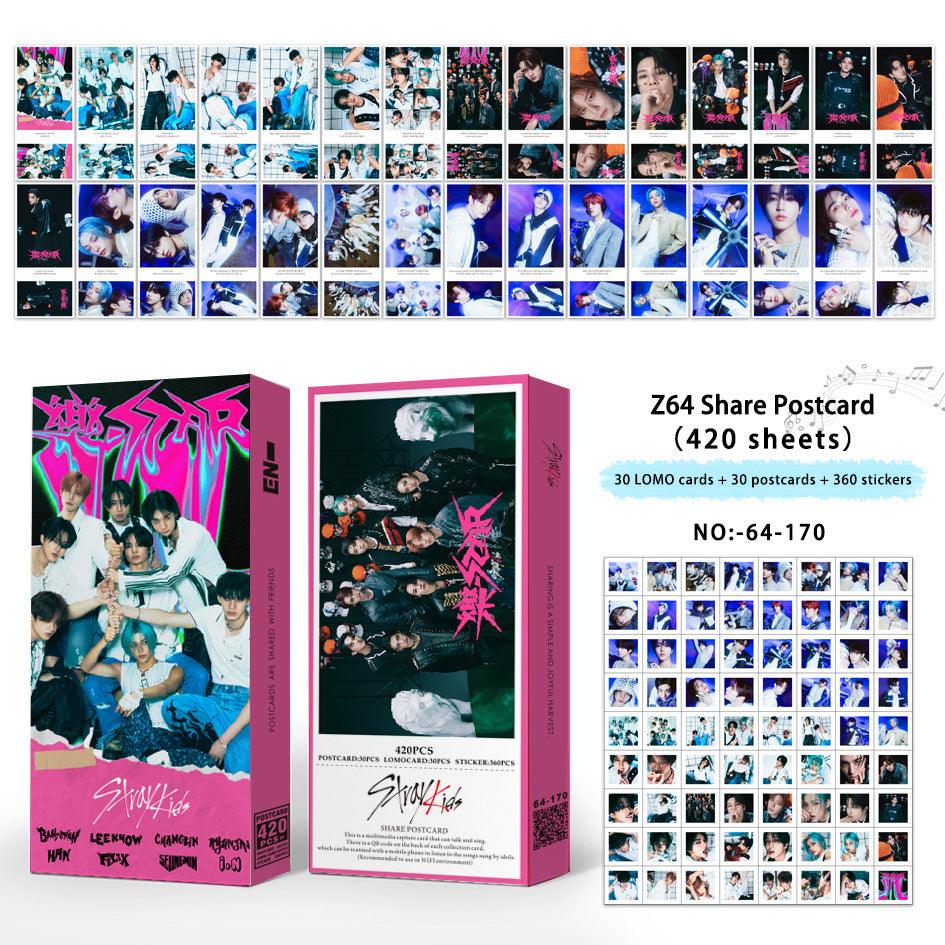 PHOTOCARDS STRAY KIDS 420 PCS (30 PHOTOCARDS + 30 POSTCARDS +360 STICKERS)