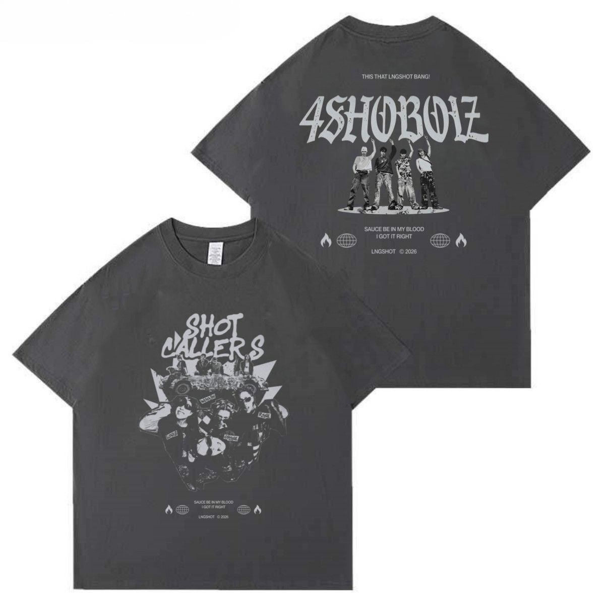 LNGSHOT T SHIRT 4SHOBOIZ Shot Callers AY WHAT'S GOOD  100% COTTON