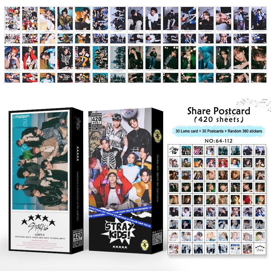 PHOTOCARDS STRAY KIDS 420 PCS (30 PHOTOCARDS + 30 POSTCARDS +360 STICKERS)