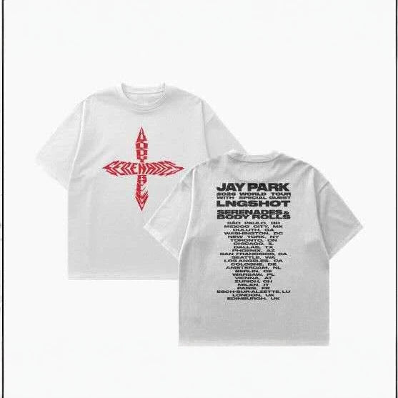 JAYPARK  LNGSHOT SERENADES & BODY ROLLS T-SHIRT 100% COTTON