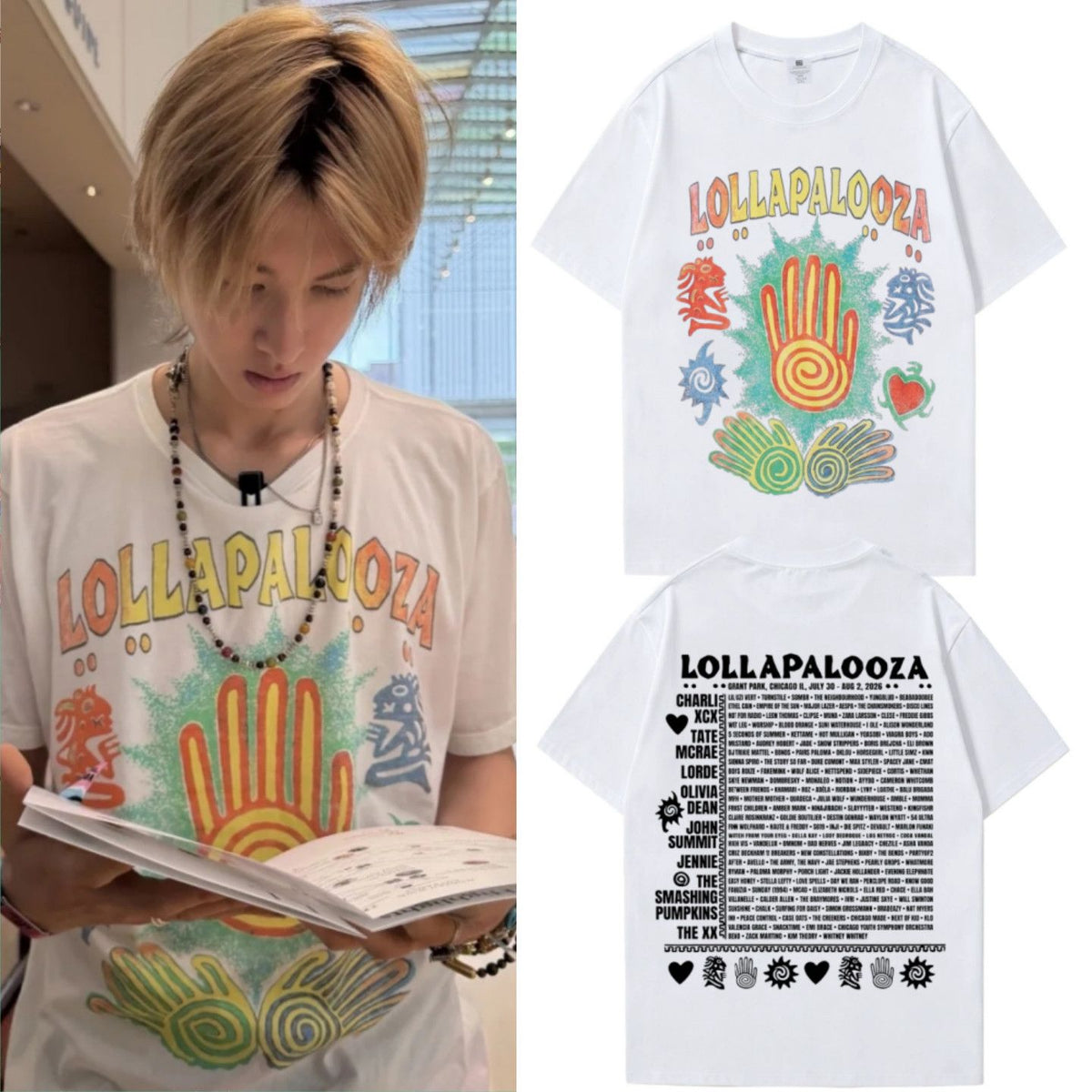 CORTIS T SHIRTS LOLLAPALOOZA 100% COTTON