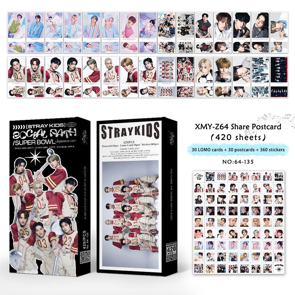 PHOTOCARDS STRAY KIDS 420 PCS (30 PHOTOCARDS + 30 POSTCARDS +360 STICKERS)