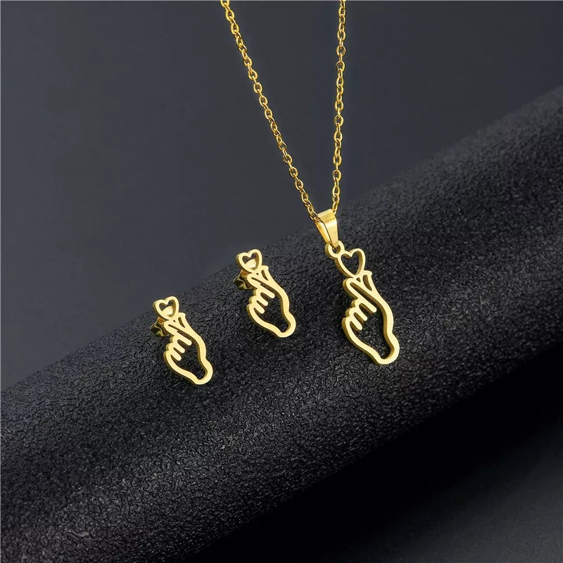 STAINLESS STEEL SARANGHAE SET (silver/gold)