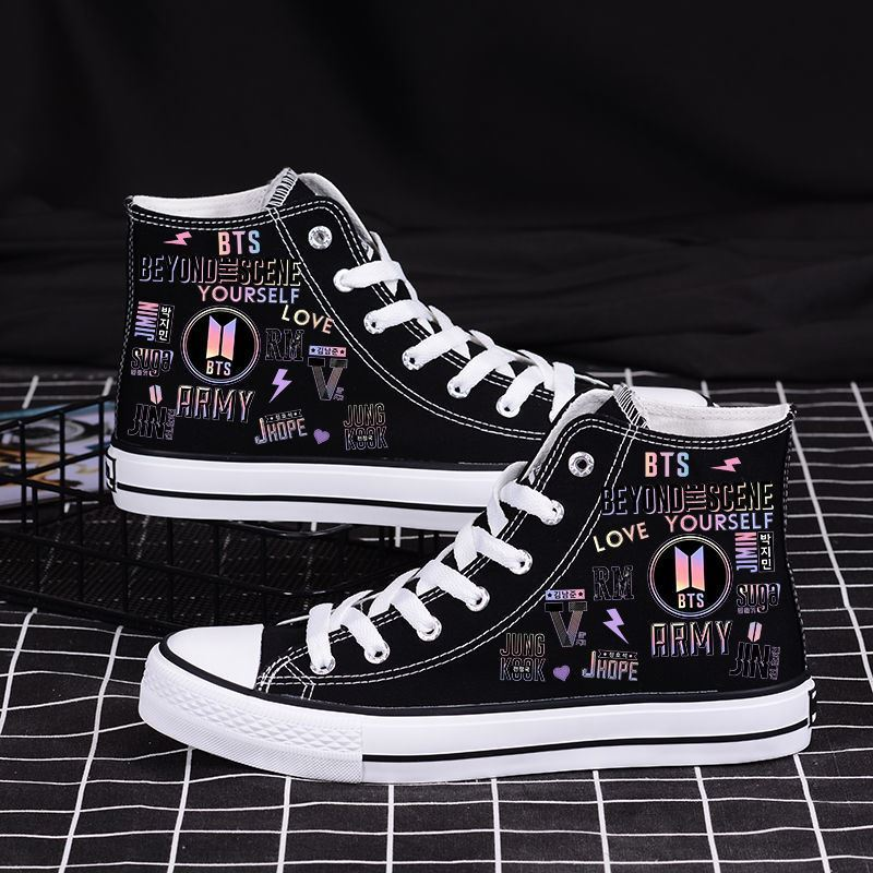 BTS HIGH TOP SNEAKERS (black/white)