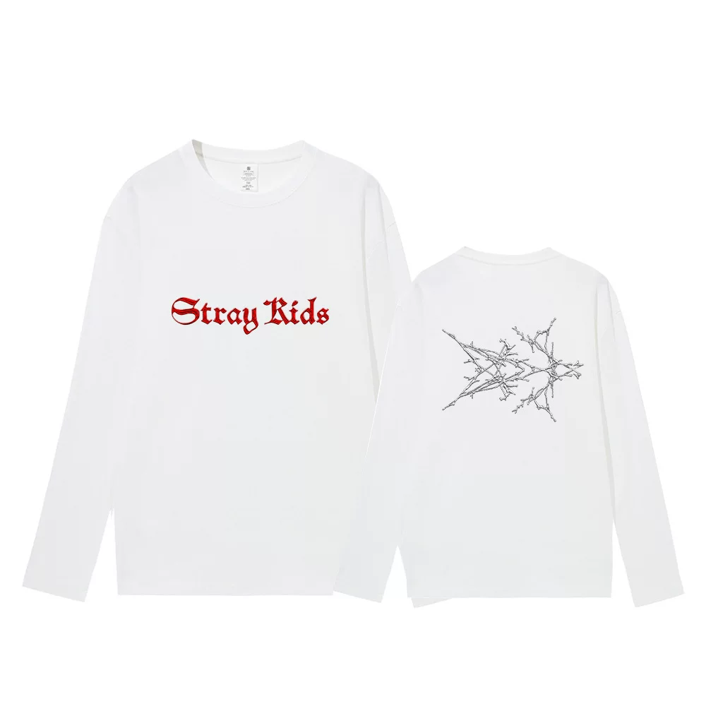 STRAY KIDS LONG SLEEVE SHIRTS 100% COTTON (2 models/black and white)